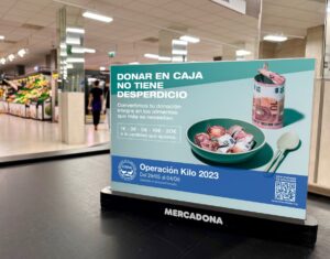Cartelería en Mercadona de la Operación Kilo 2023